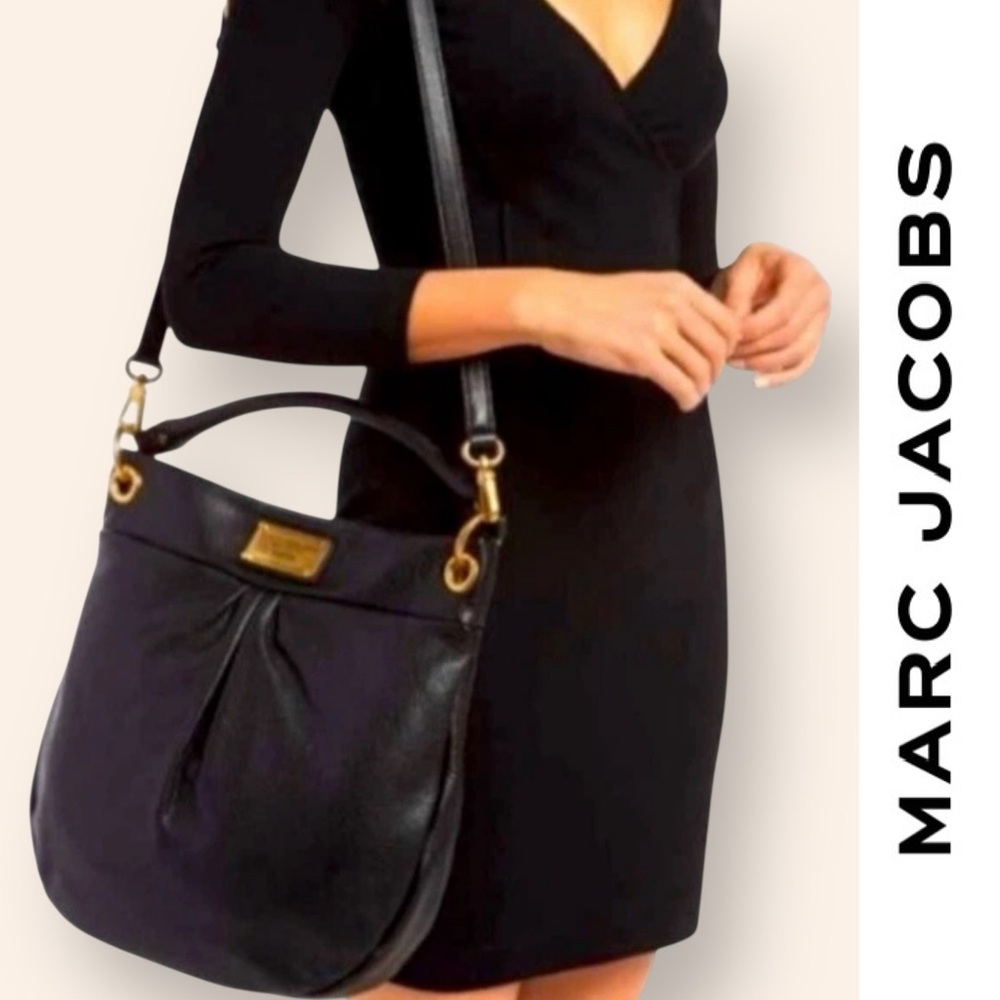 Marc Jacobs Elegant Black Classic Q Hillier Hobo Bag,‎ MSRP $500